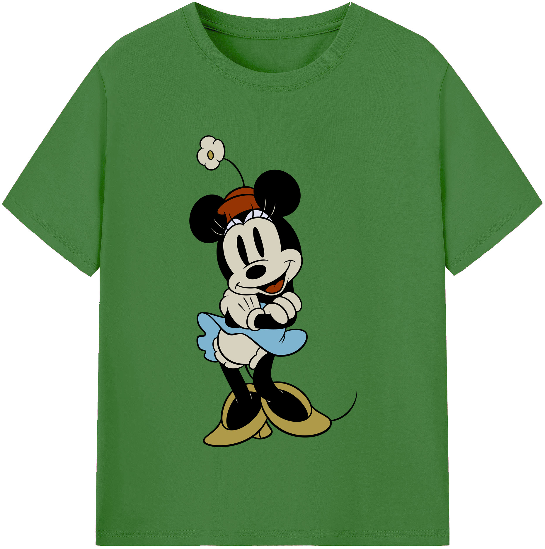 （画像用） ミッキーマウス Mickey Mouse レディースカジュアルプリントTシャツ（綿100％）